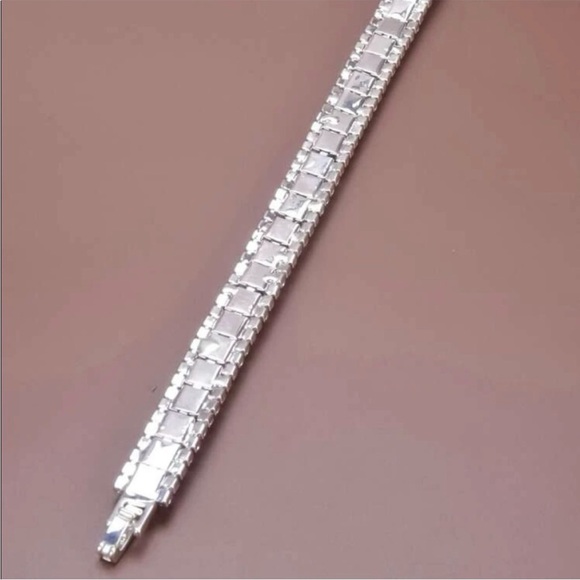 Swarovski Elements Crystal Blue Tennis Bracelet - Picture 6 of 9